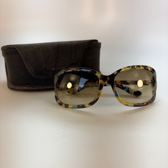 Vintage Tom Ford Tortoise and Blue Y2k Women\'s Sunglasses main image 4